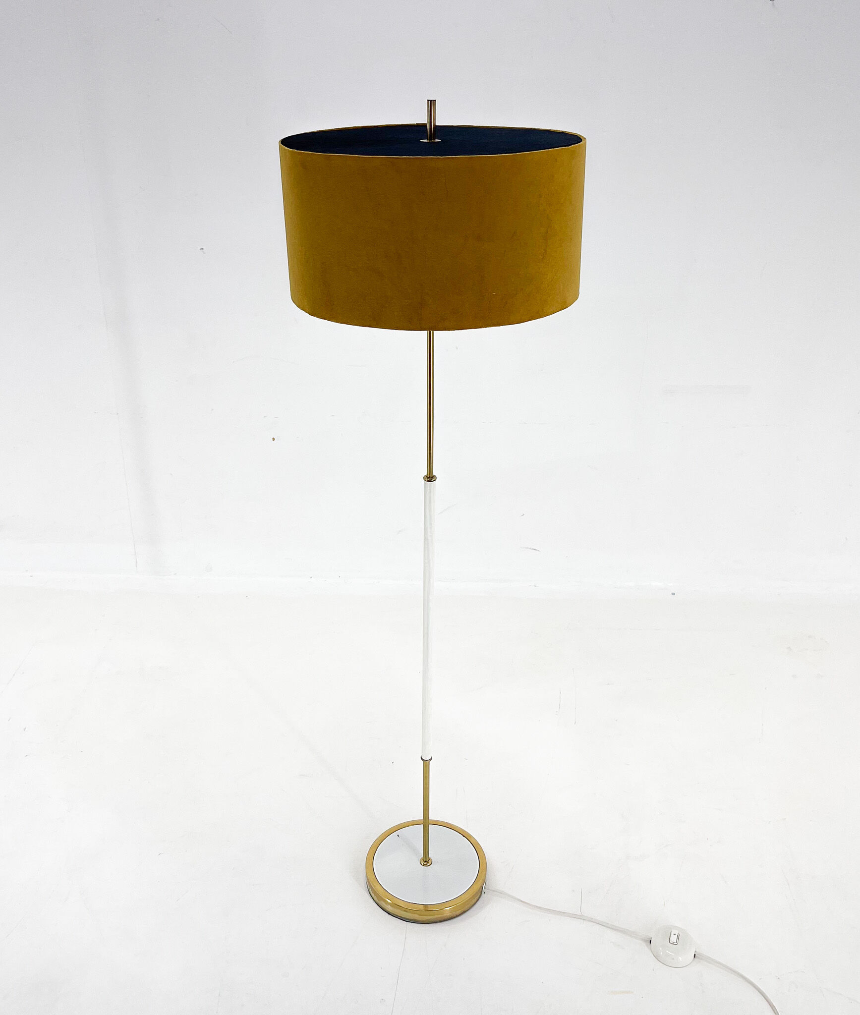 Mid Century Floor Lamp, Germany, 1970's, New Handmade Lampshade