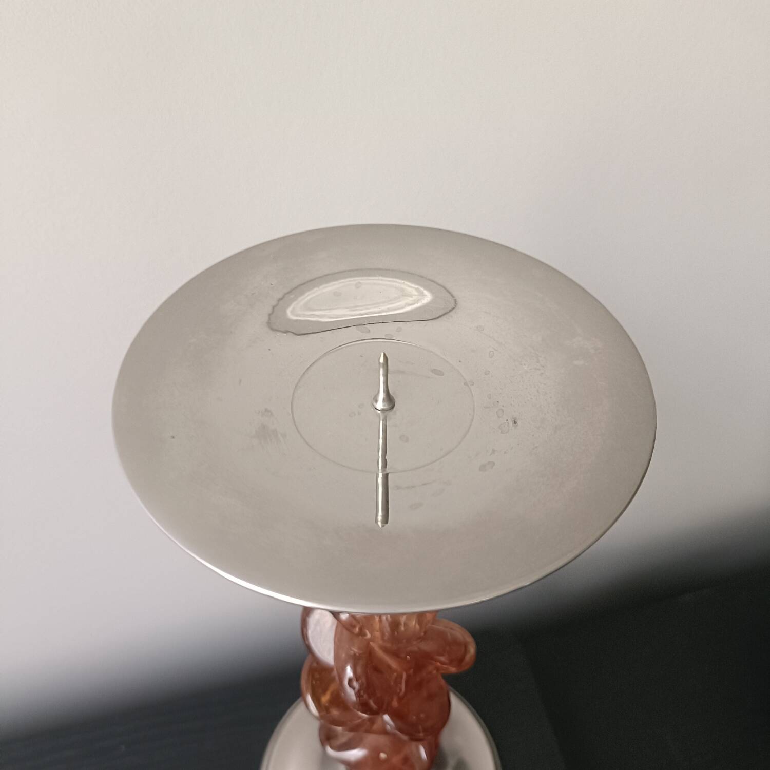 Vintage amber candlestick