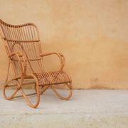 Vintage rattan chair by Louis Sognot