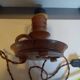 Vintage Scandinavian turned wooden candlestick lamp base