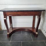 Old mahogany console with marble top