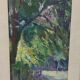 Oil painting on panel early 1900 landscape impressionist frame