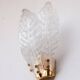 Set of 2 Florence, elegant Murano wall light transparent leaves, 1970
