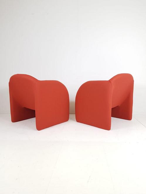 Set de 2 fauteuils Artifort Ben en tissu rouge brique Ploeg