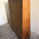1960's vintage bookcase blond walnut and compass feet