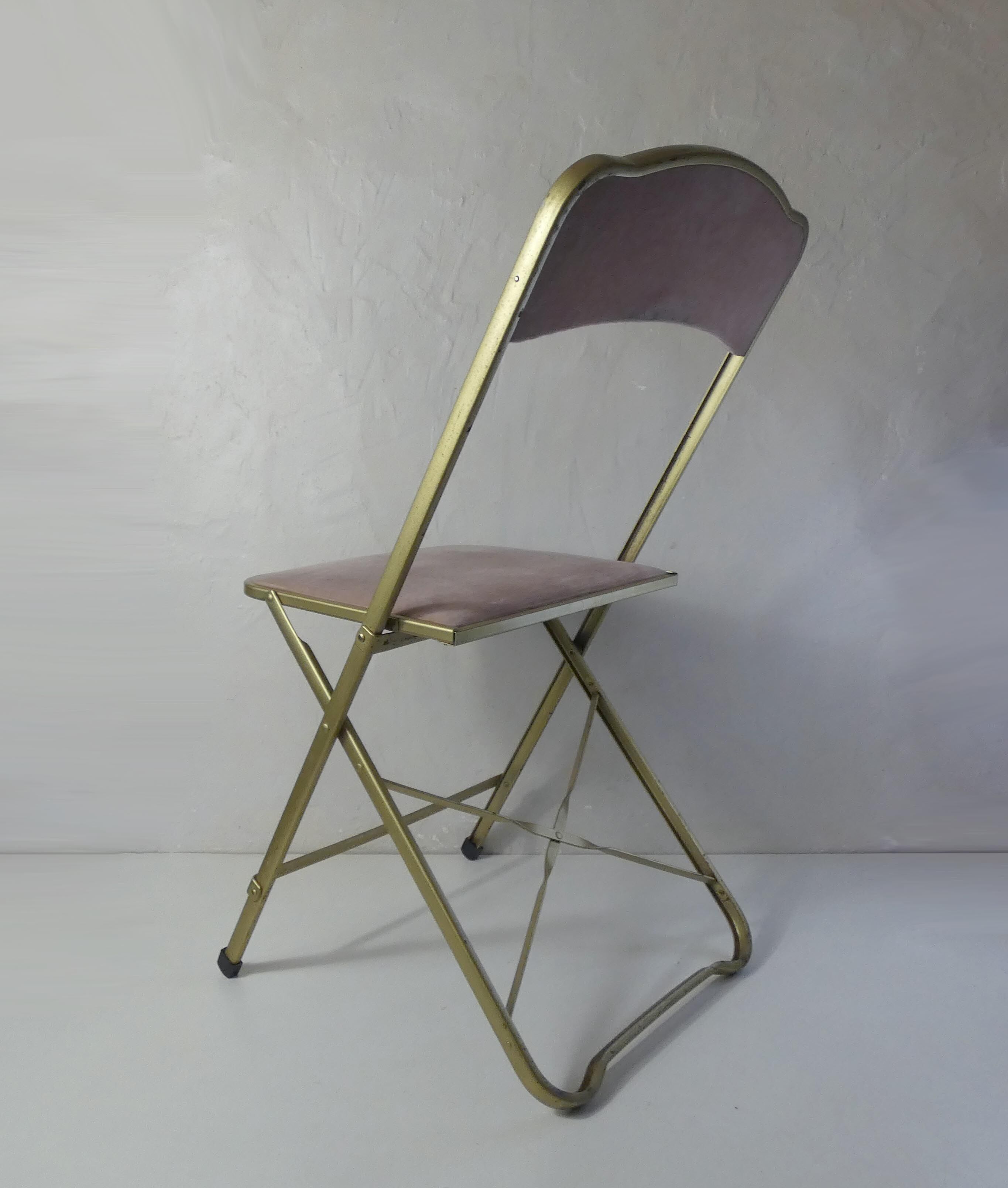 Folding chair chaisor powder pink velvet