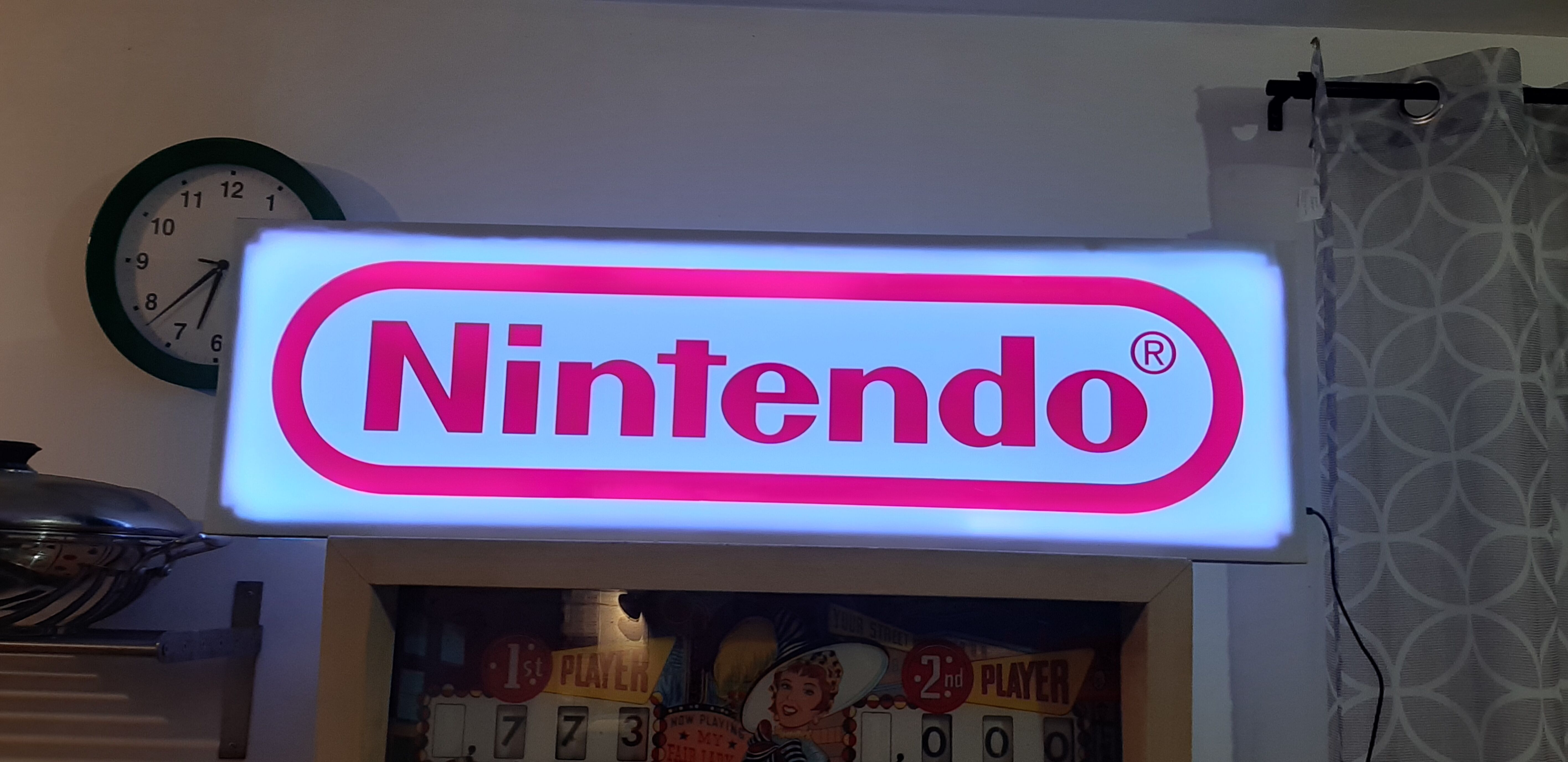 Luminous sign advertising nitendo