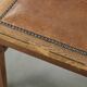 Set of 4 antique oak dining chairs in Art Nouveau style with sheepskin