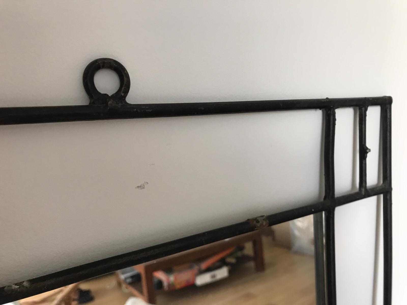 Black iron mirror, 51x71cm