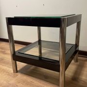 Modern coffee table with glass shelves, 1970s