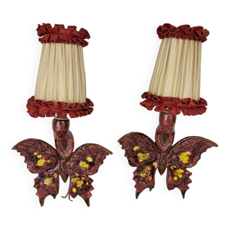 Pair of butterfly sconces Vintage Vallauris