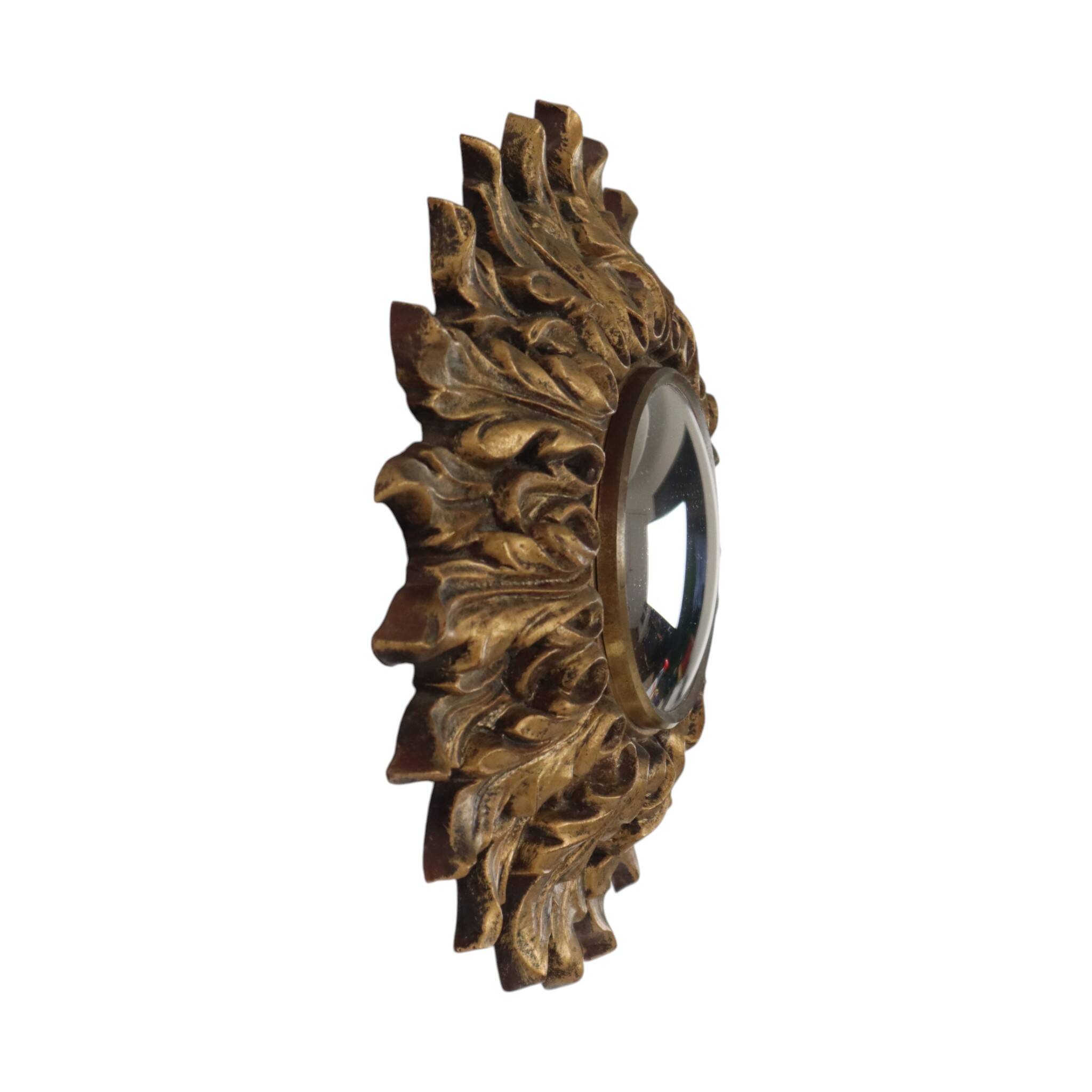 Petit miroir ensoleillé italien, style rococo, 24 cm