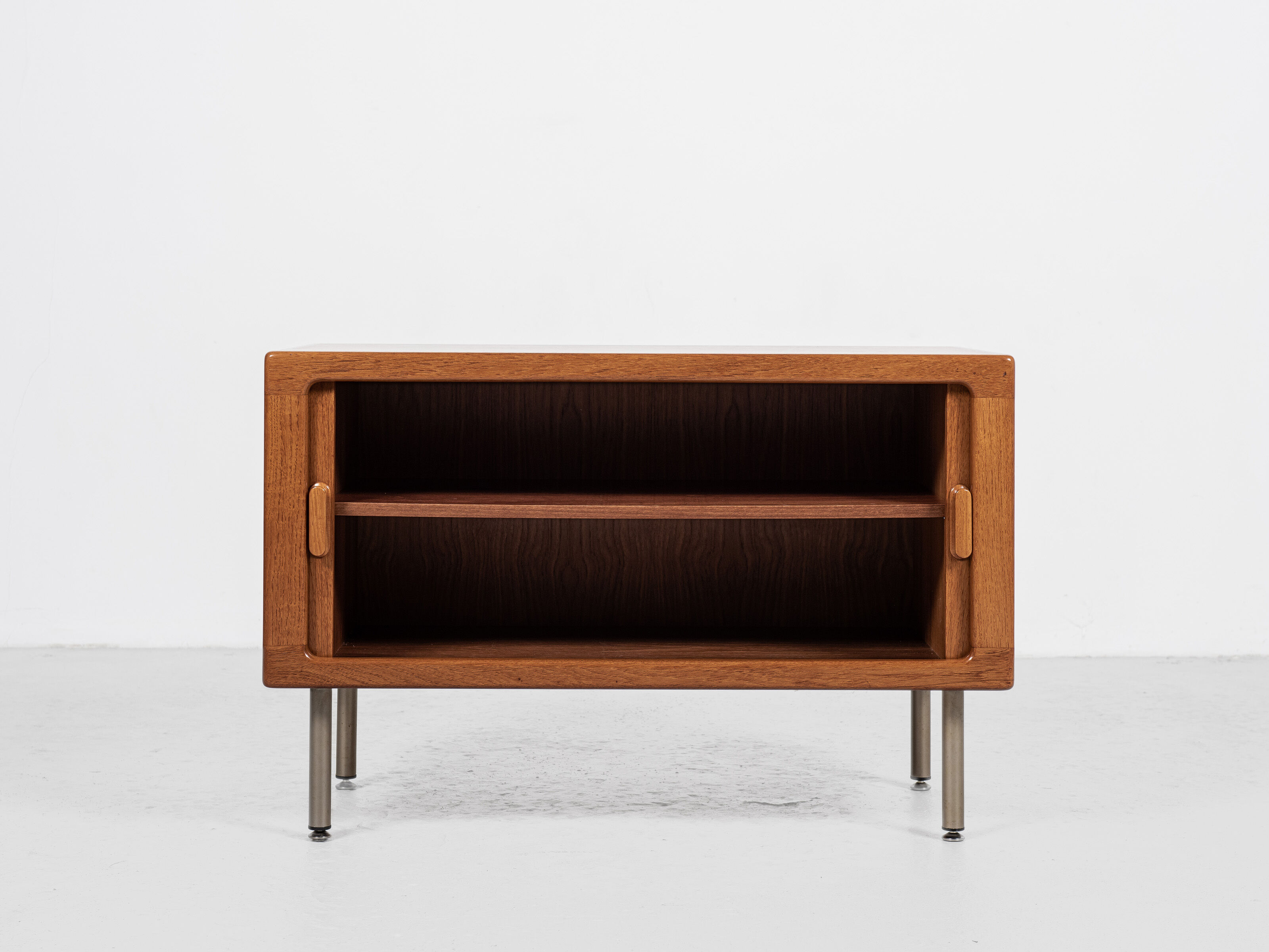 Midcentury Danish sideboard in teak with tambour doors by Dyrlund 1960s - metal legs