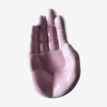 Vide poche main céramique rose