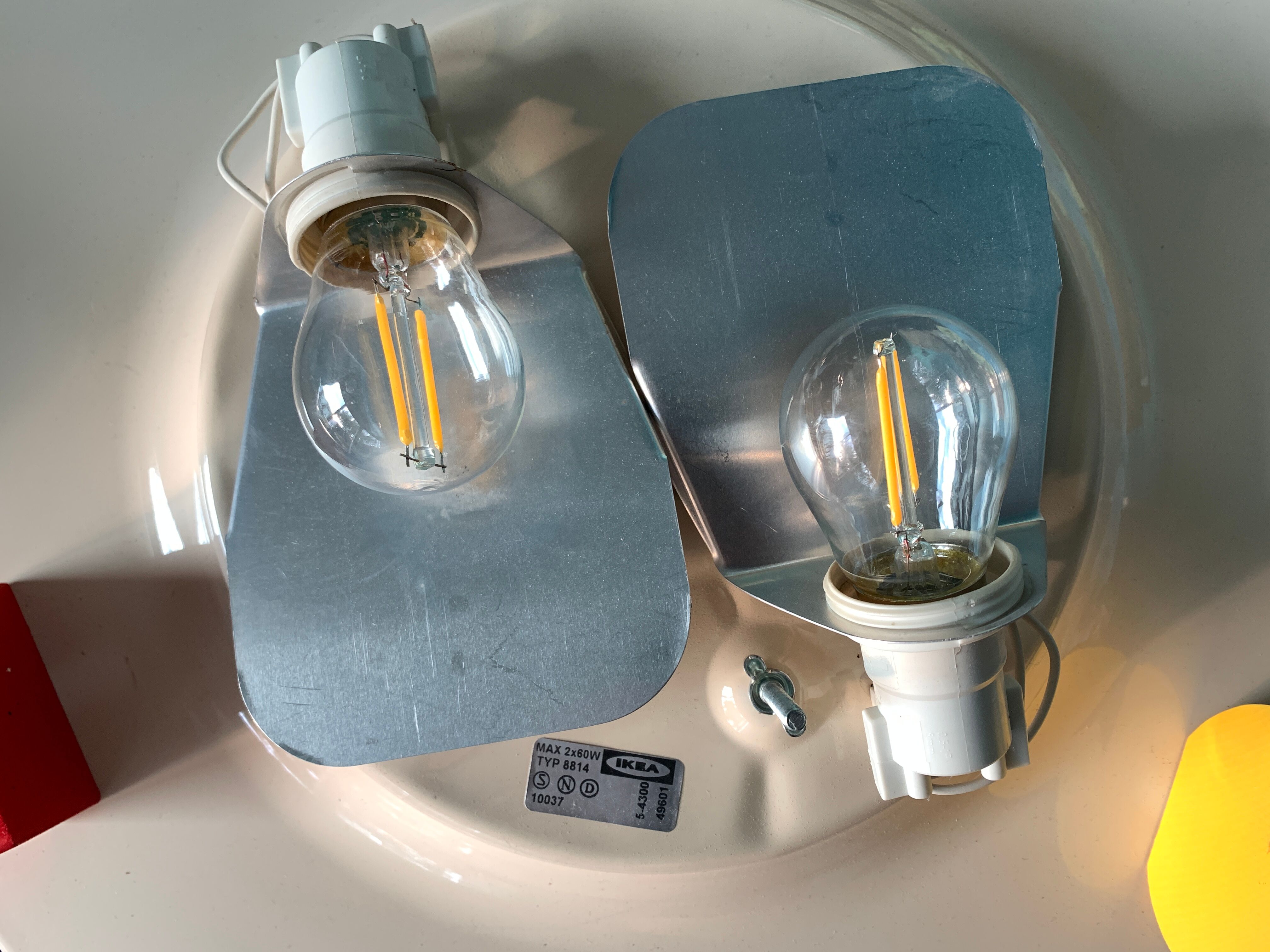 Primary color ceiling lamp, Ikea, 1980