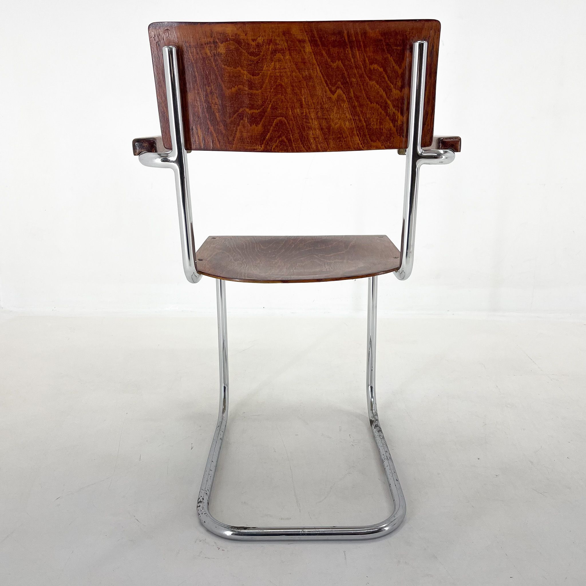 1960's Chrome Tubular Chair with Armrests