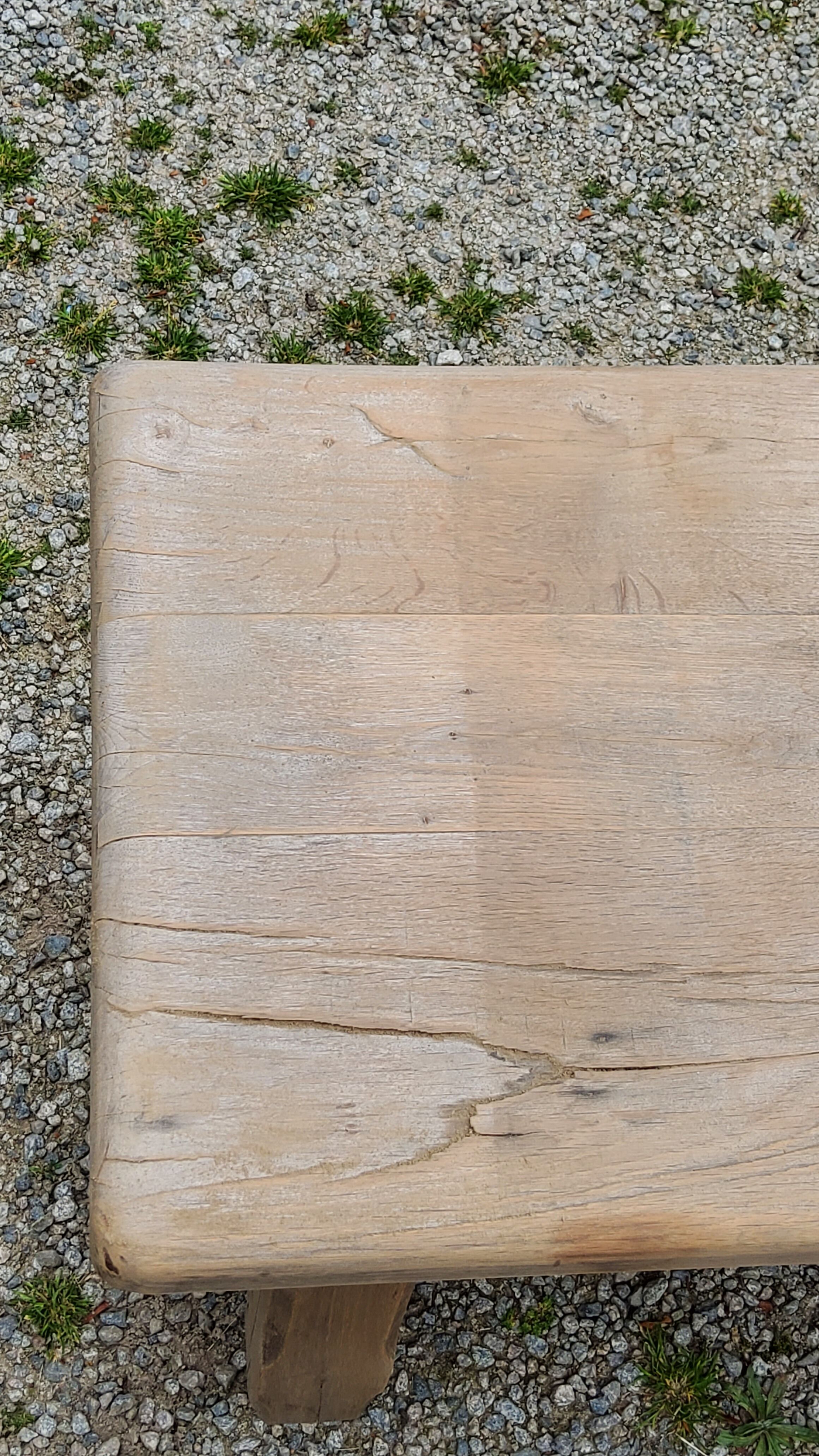 Old brutalist oak farmhouse coffee table