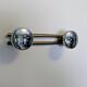 Double wall hook in chrome metal, vintage design.