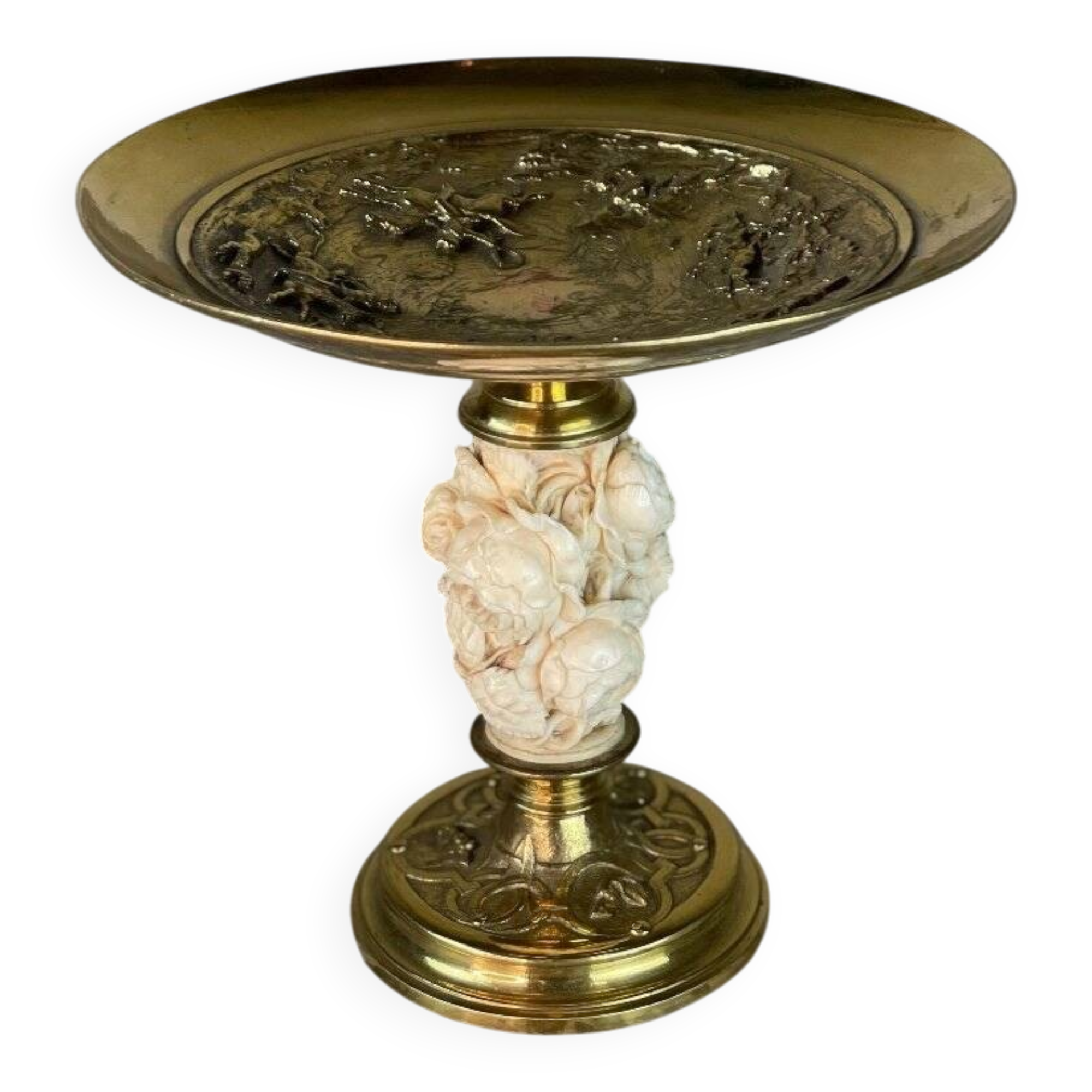 Cup in gilded bronze and ivory