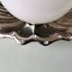 Vintage table lamp in silver ceramic shell 1990