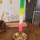 Round brass candlestick
