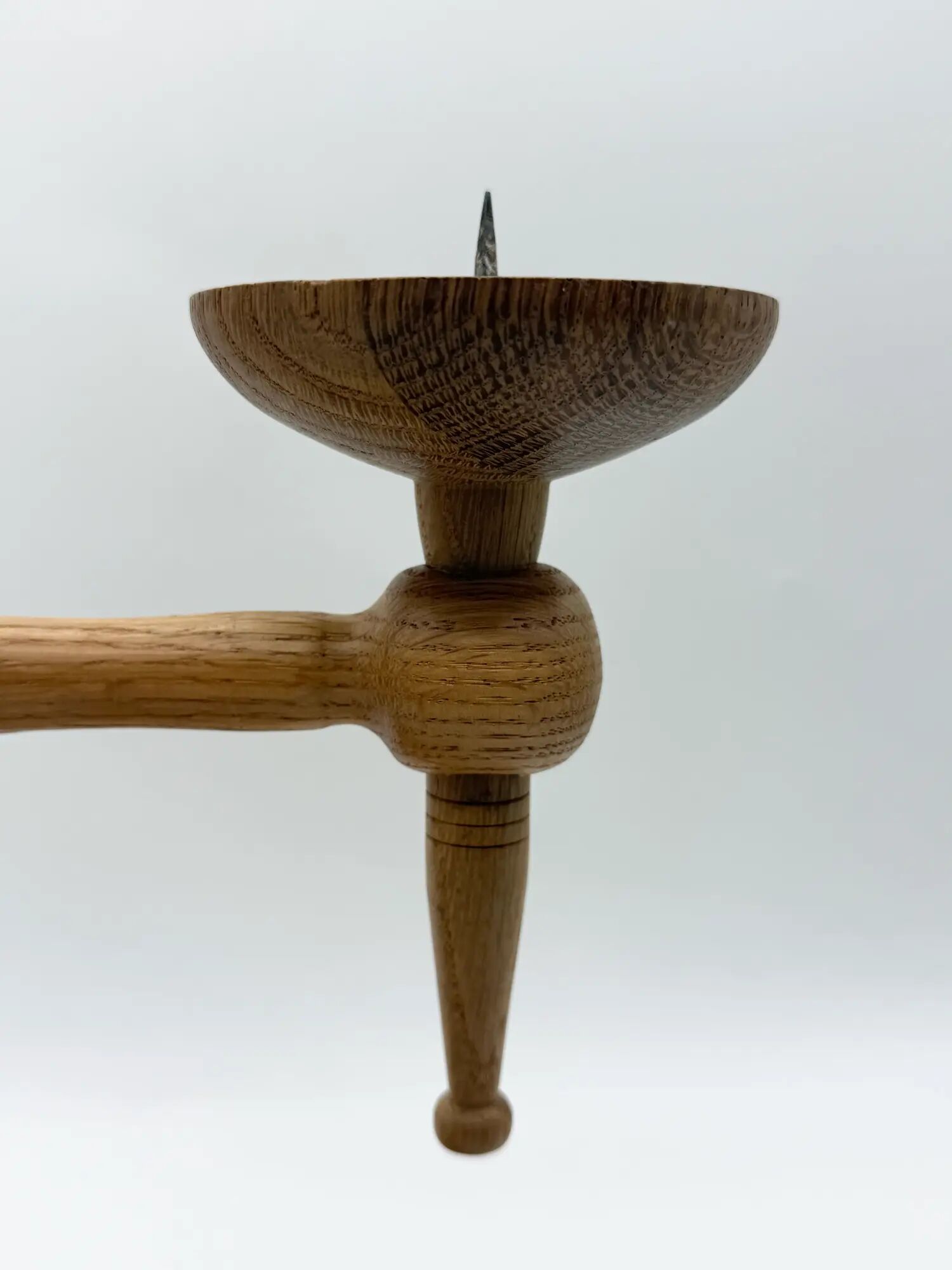 Bougeoir scandinave en chêne massif, années 1970