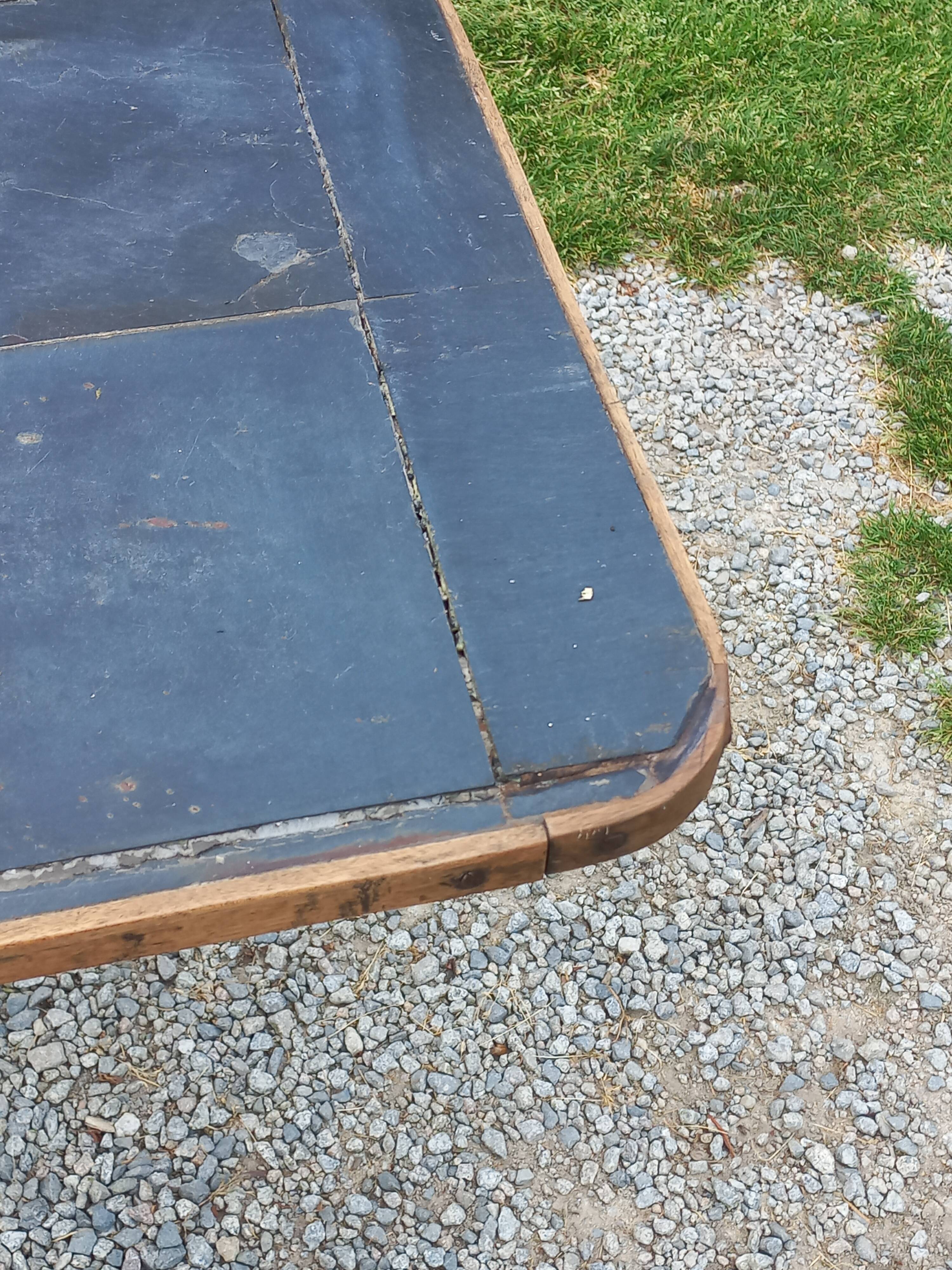 Farmhouse table, late 19th/early 20th century, 6 drawers, slate top 2
