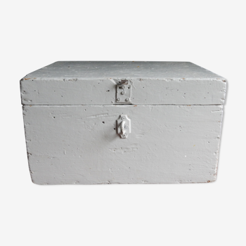 Wooden chest painted grey