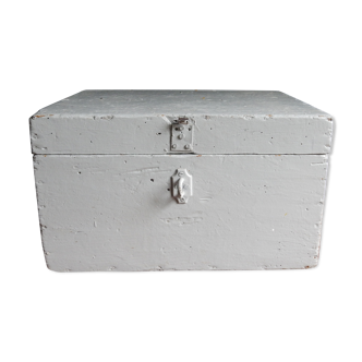 Wooden chest painted grey