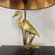 Heron lamp, golden brass animal style