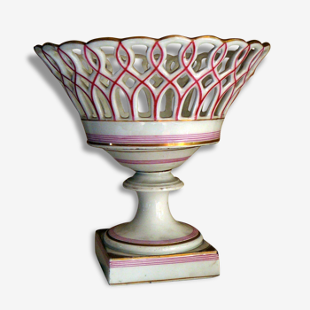 Perforated Cup old porcelain two-tone (repair)