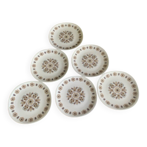 6 assiettes plates Pillivuyt - porcelaine