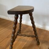 Pair of vintage wooden slag stools