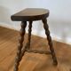 Pair of vintage wooden slag stools