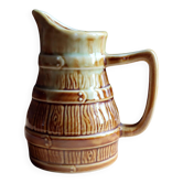 Petit pichet bistrot en grès flammé forme tonneau – 33 cl