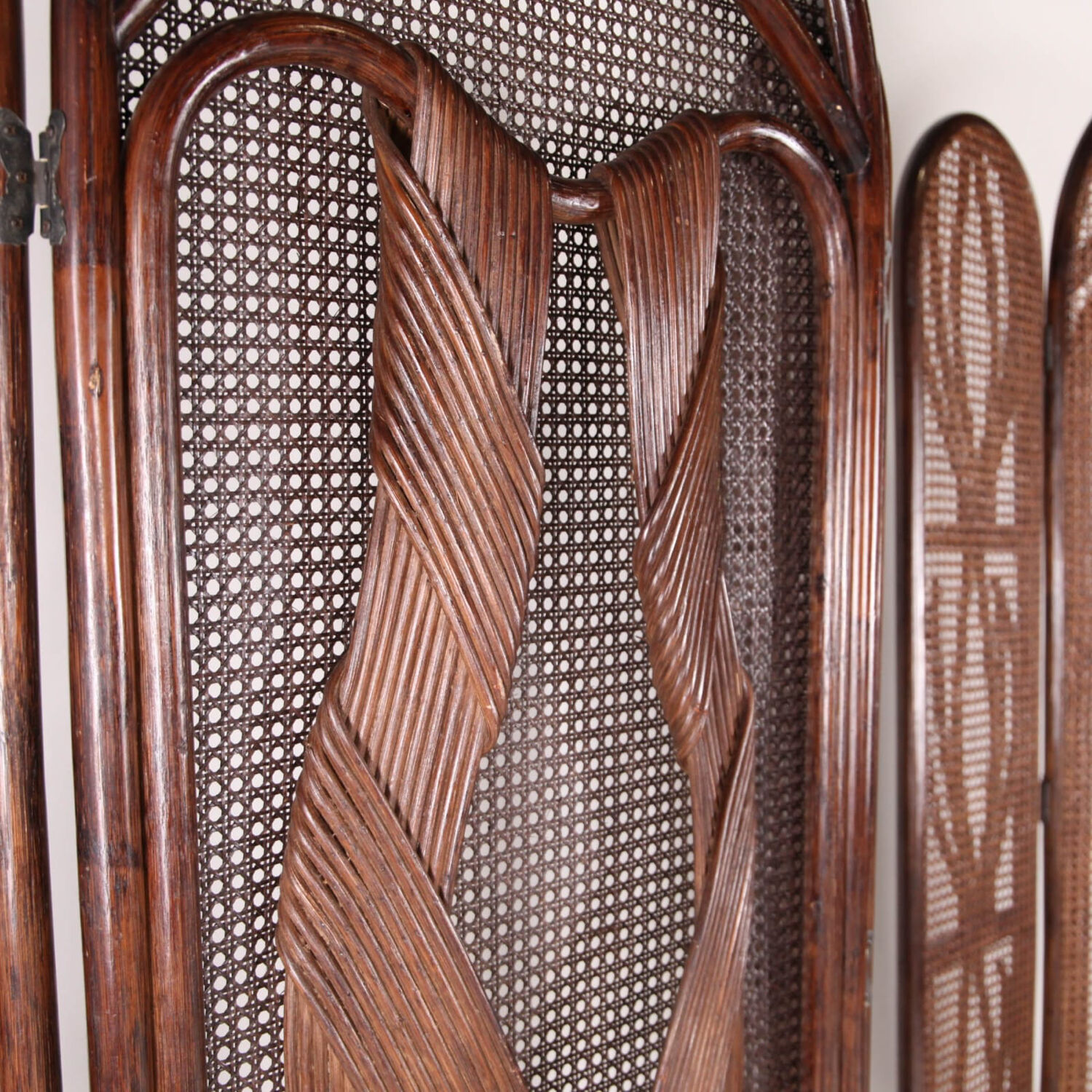 Pair of rattan screens