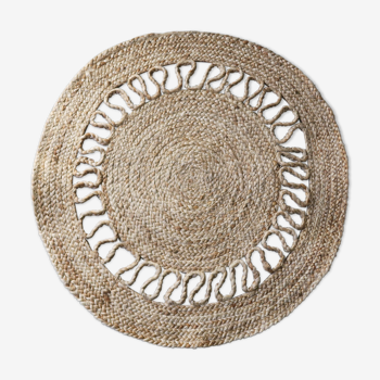 Tapis rond en jute