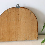 Mail holder, empty wall pocket, wicker and cannage, vintage