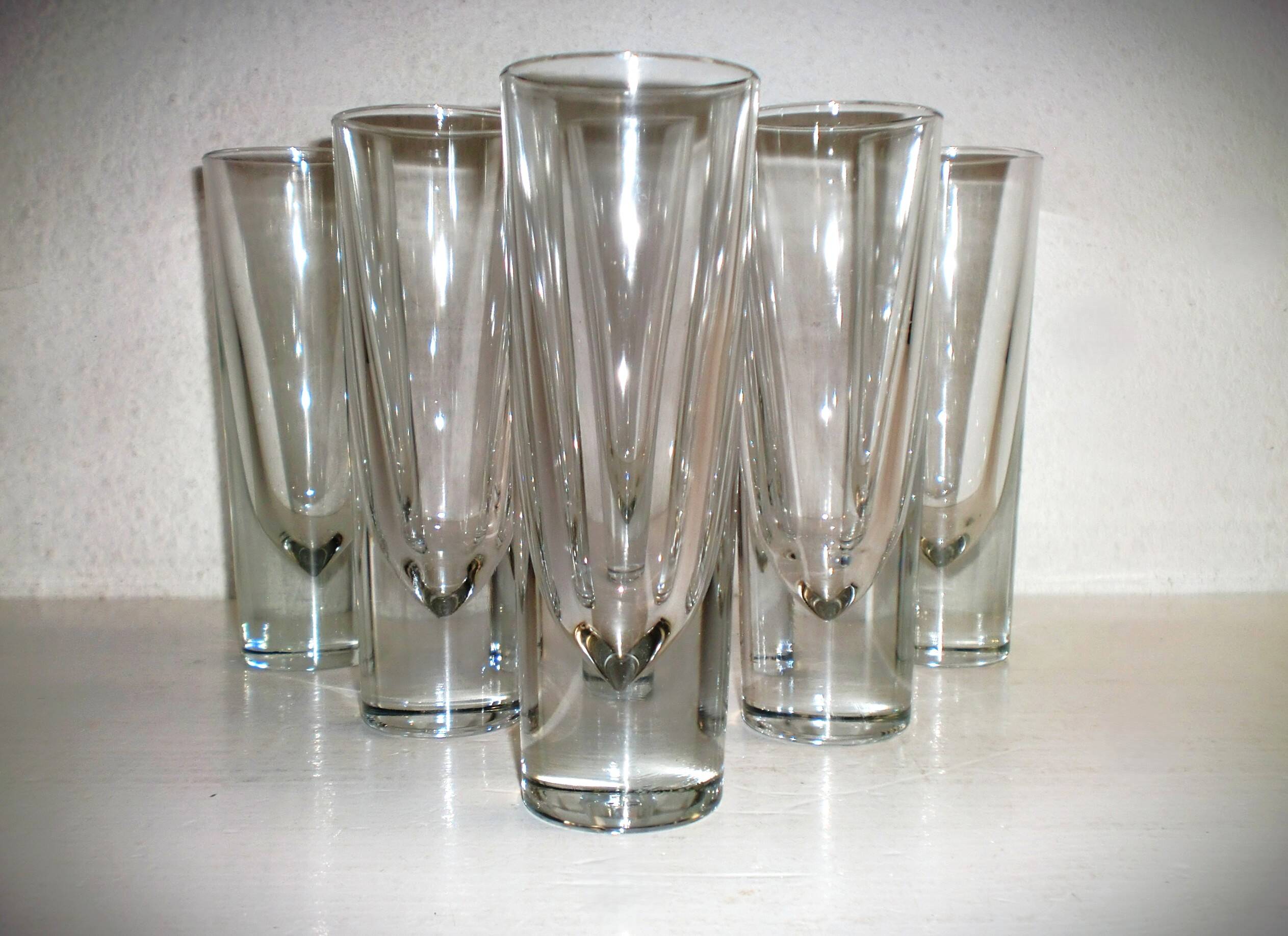 6x Long drink glass Bullet - Carlo Moretti 1980'S - Borgonovo