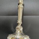 Antique silver-plated candlesticks in classic style