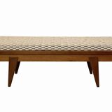 Oak bench with custom cushion