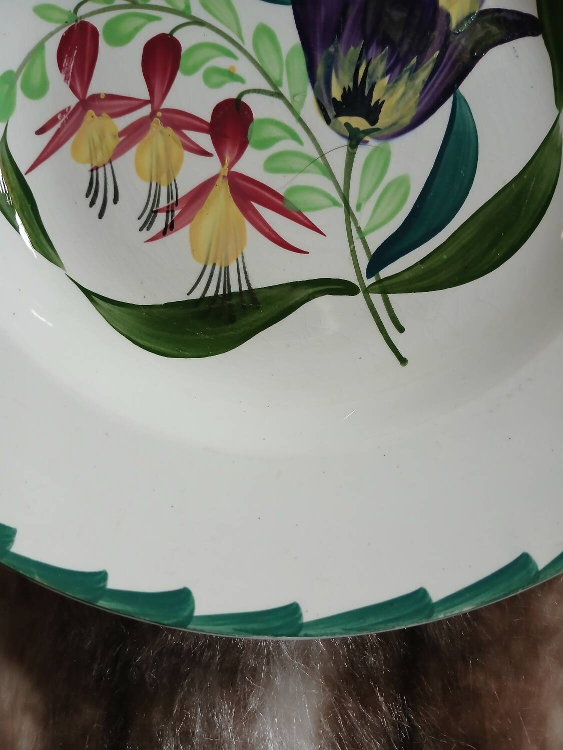 3 antique deep plates from St Amand and Hamage