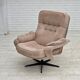 1970s, Danish swivel armchair, beige furniture fabric.