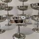 12 shiny high sorbet cups in stainless steel chrome