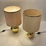 Pair of Italian Brass Table Lamp, 1970s