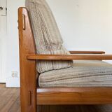 Maison Regain style modernist armchair in solid elm