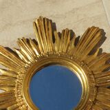 Mirror sun wood and resin 70s 45cm