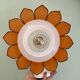 Vintage angled wall lamp with mother-of-pearl lampshade and vintage tulip in white glass