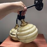 Pair of marbled opaline wall lights