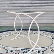 Bout de canapé, Petite Console Art Déco en Métal laqué Blanc, vers 1940